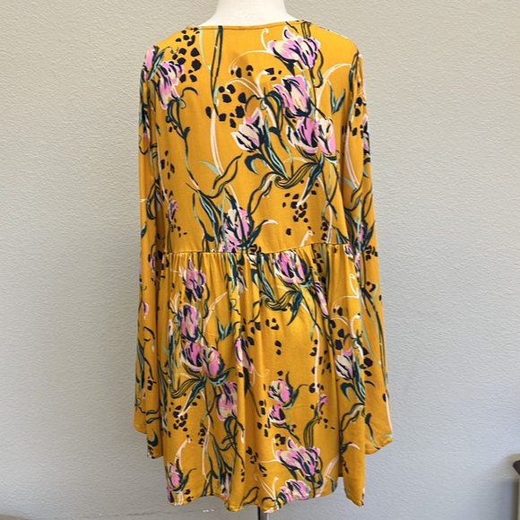 Free People Bella Golden Yellow Floral Printed Tunic - Picture 9 of 13